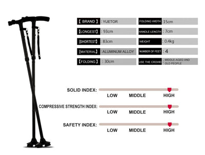 Cane Walking Stick - Foldable, Light and Grip for the hand !