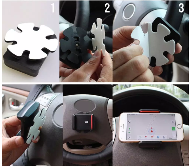 Car Steering Wheel Cell Phone Holder Extendable