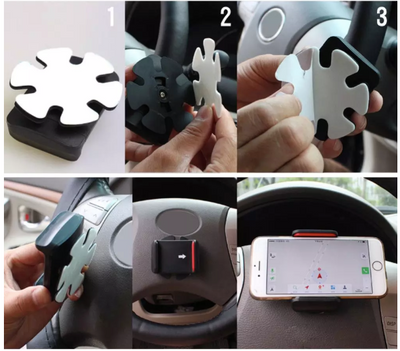 Car Steering Wheel Cell Phone Holder Extendable