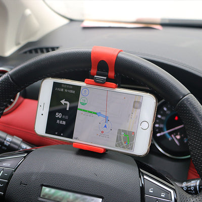 Phone Holder Mounted on Steering Wheel
